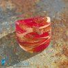 Anello a fascia Oro e Rosso con avventurina | La Fondazione snc | RINGS0024