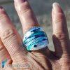 Anello a fascia Azzurro Cristallo con avventurina | La Fondazione snc | RINGS0027