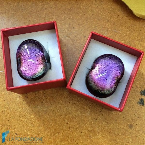 Anello Maxi Dicroico Viola | La Fondazione snc | RINGS0153