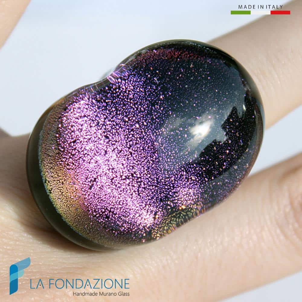 Anello Maxi Dicroico Viola | La Fondazione snc | RINGS0153