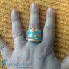 Light blue and cream band ring with aventurine | La Fondazione snc | RINGS0154