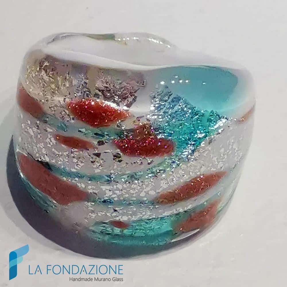 Anello a fascia Verde Acqua con avventurina | La Fondazione snc | RINGS0155