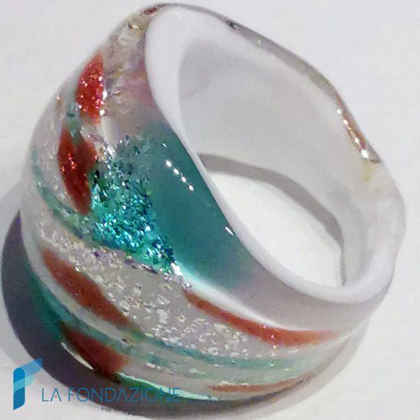 Anello a fascia Verde Acqua con avventurina | La Fondazione snc | RINGS0155