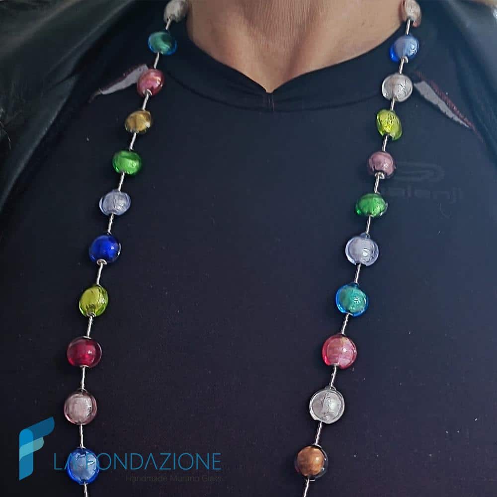 Multicolor Candy necklace with gold and silver | La Fondazione snc | COLL0127