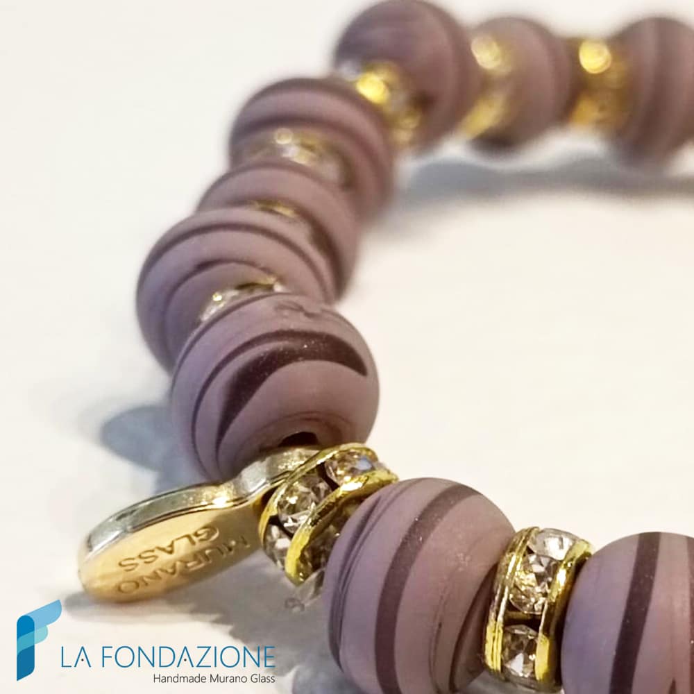 Elastic satin Diana bracelet with rhinestones - BRAC0091 - La Fondazione