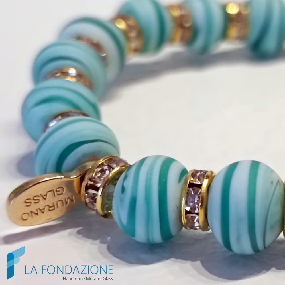 Elastic satin Diana bracelet with rhinestones - BRAC0093 - La Fondazione