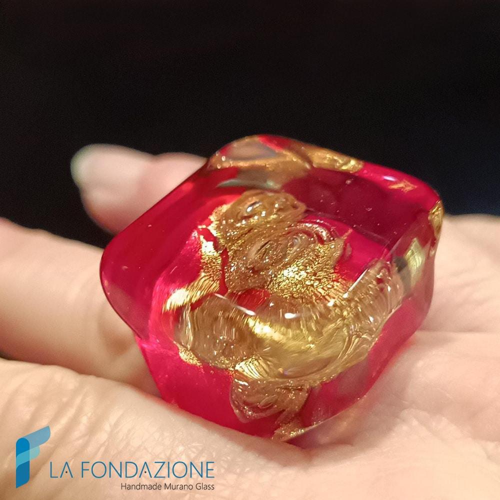 Cubo acquario tre vortici oro |.La Fondazione snc | RINGS0157