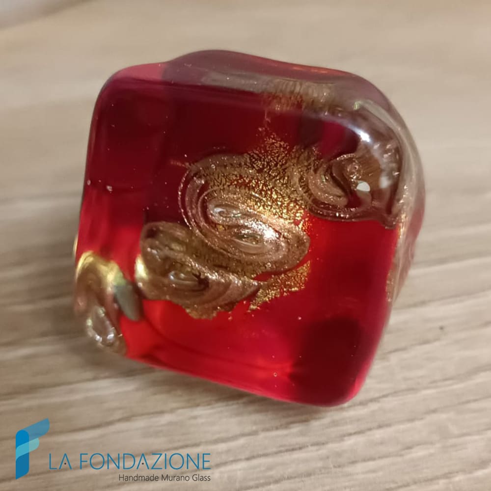 Cubo acquario tre vortici oro |.La Fondazione snc | RINGS0157