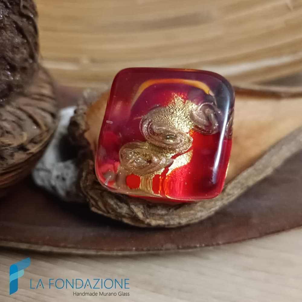 Cubo acquario tre vortici oro |.La Fondazione snc | RINGS0157