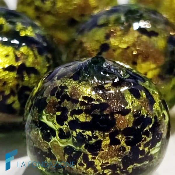Lime sphere beads with grit