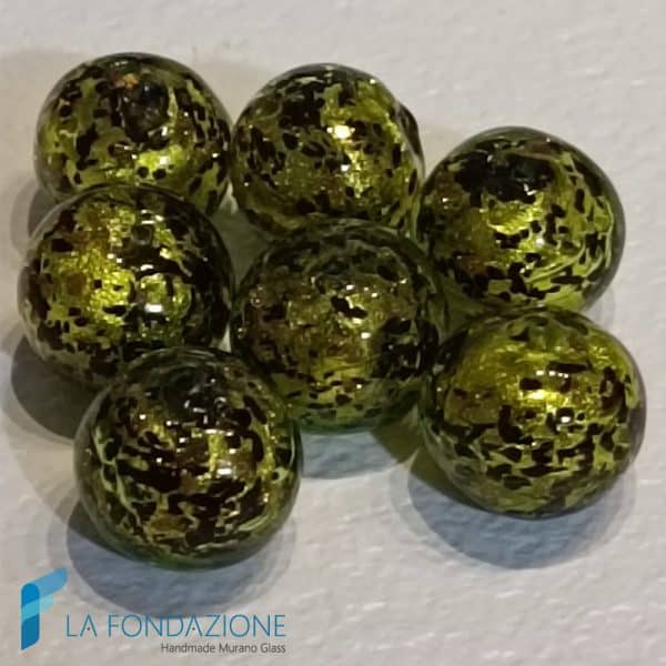 Lime sphere beads with grit