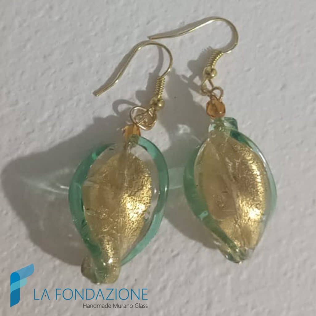 Orecchini Bisanzio Bianco Verde Acqua | EARRINGSC0069 | La Fondazione snc