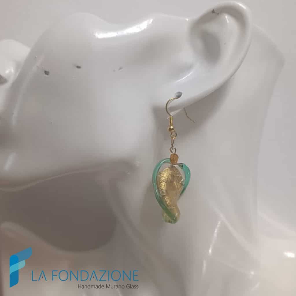 Orecchini Bisanzio Bianco Verde Acqua | EARRINGSC0069 | La Fondazione snc