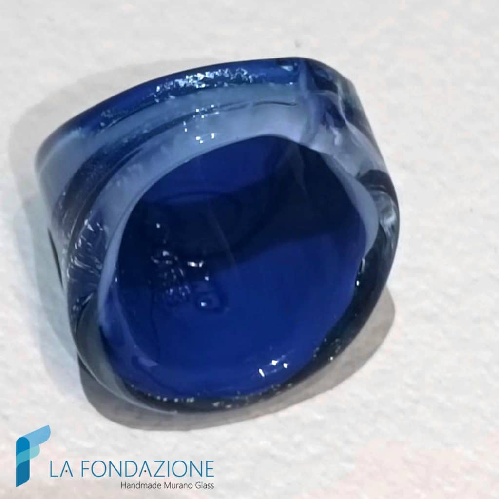Anello a fascia Nocturna con avventurina blu | La Fondazione snc | RINGS0162