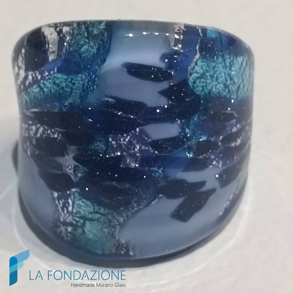 Anello a fascia Nocturna con avventurina blu | La Fondazione snc | RINGS0162