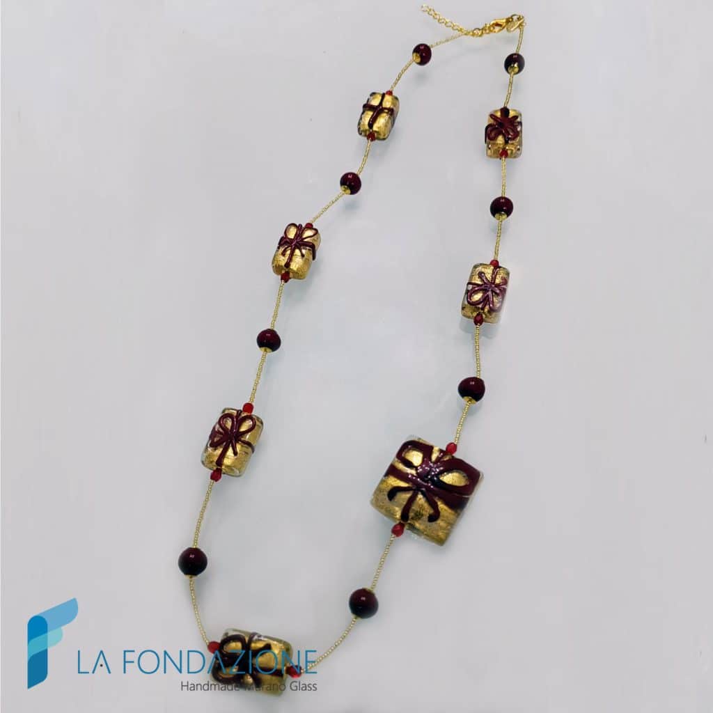 Christmas necklace with gold packages | La Fondazione snc | COLL0129