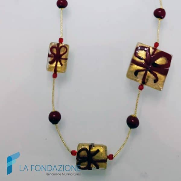Collana Natale con pacchetti in oro | La Fondazione snc | COLL0129