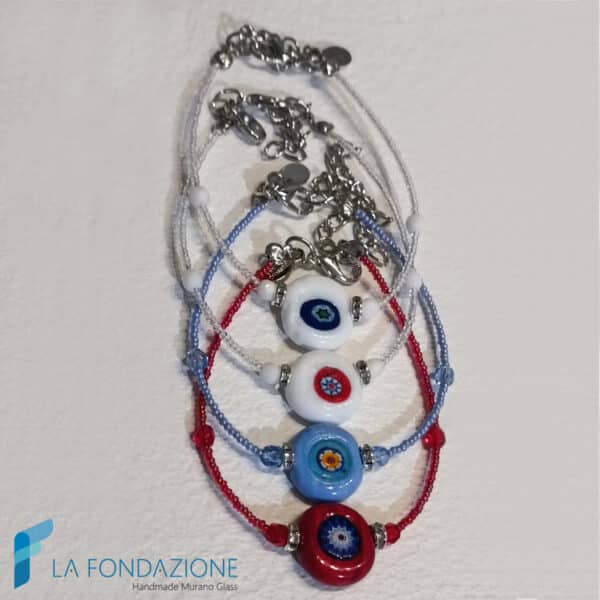 Set of friendship bracelets with murrina  | La Fondazione snc | BRAC0095