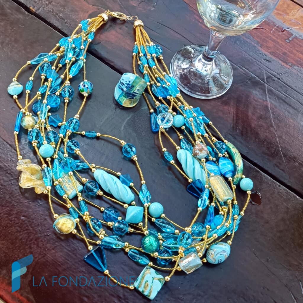 Collana Amalfi con avventurina e oro | La Fondazione snc | COLL0130