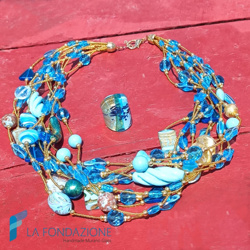 Collana Amalfi con avventurina e oro | La Fondazione snc | COLL0130