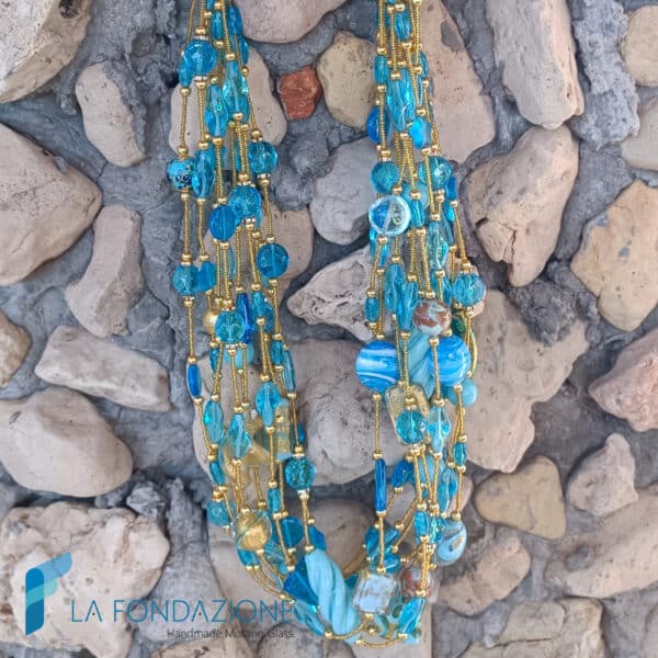 Amalfi necklace with aventurine and gold | La Fondazione snc | COLL0130