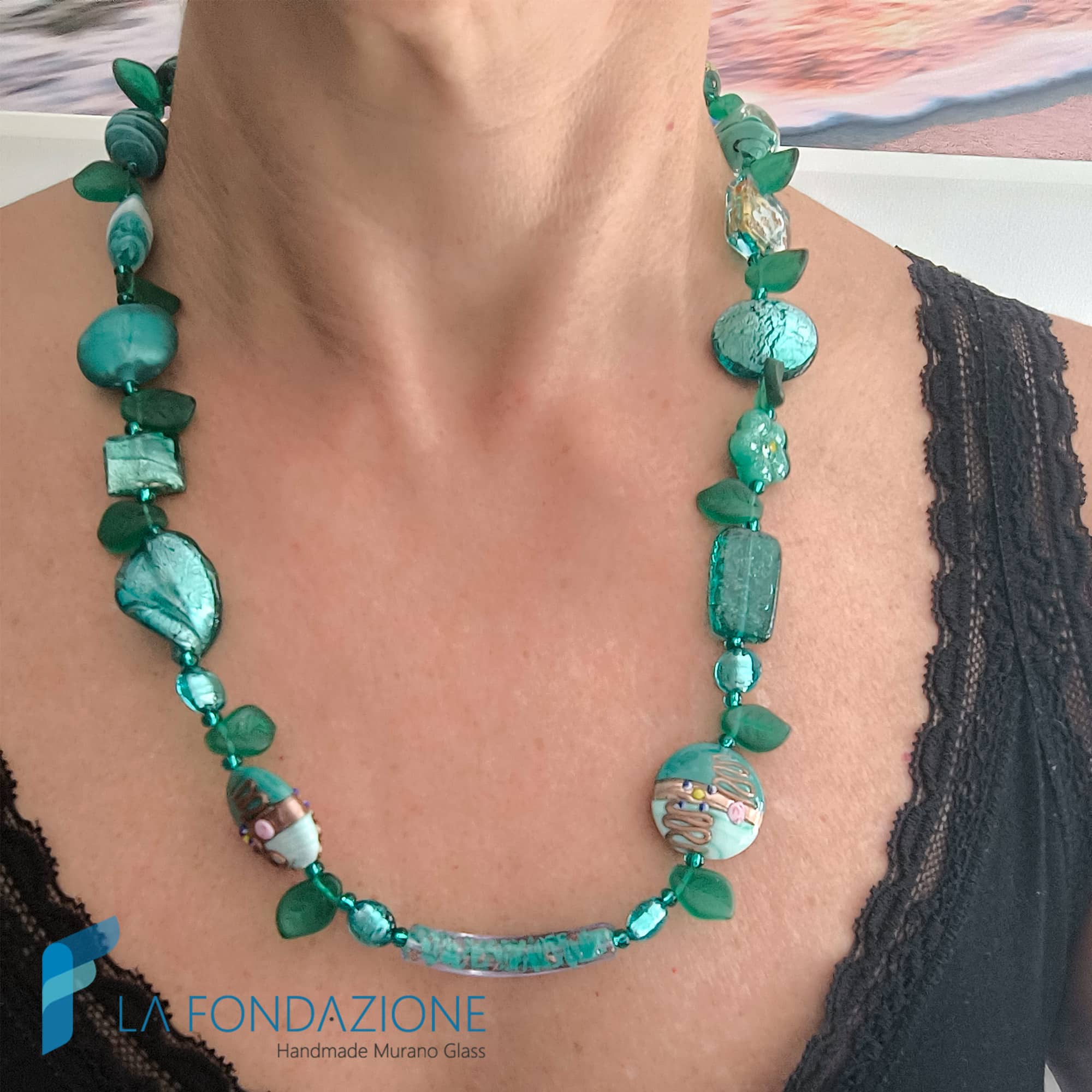 Collana di Avventurina e Ottone - Collane Ossidiana - Gioielli