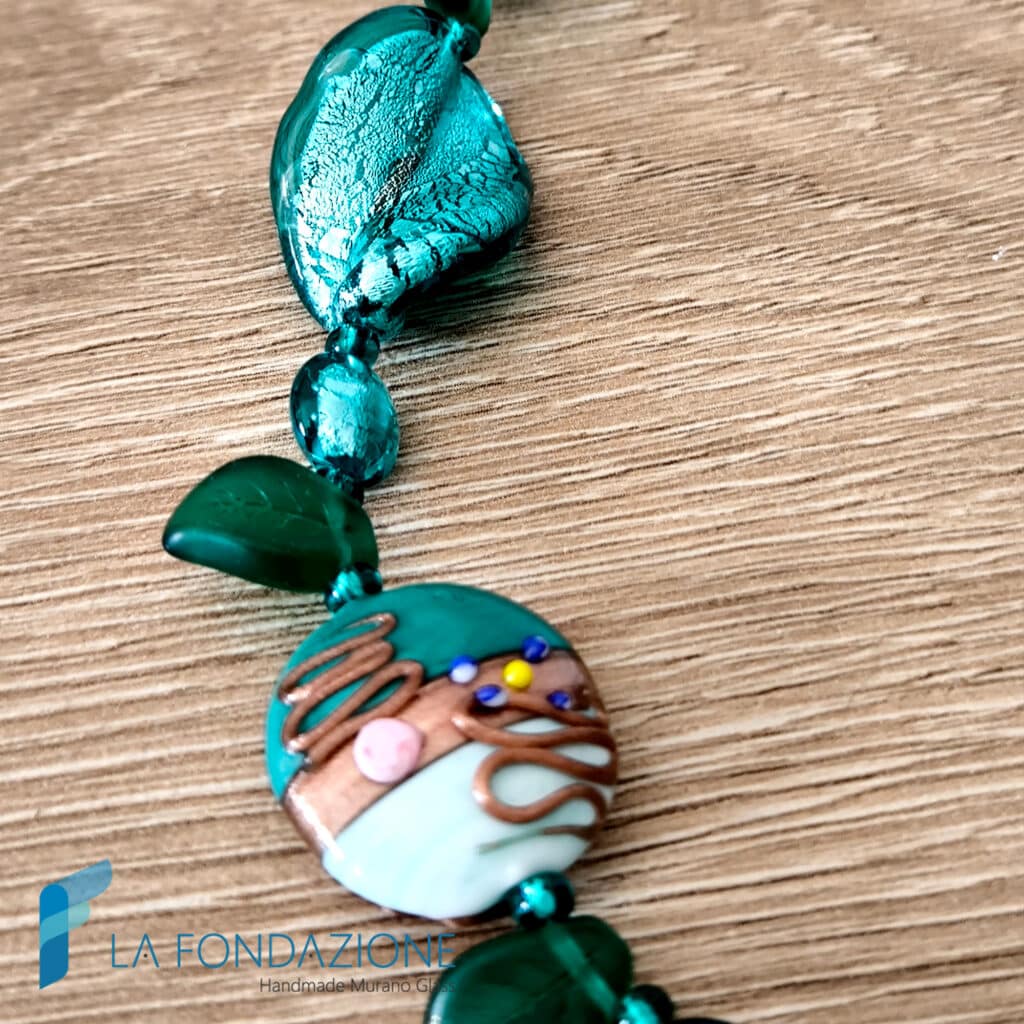 Collana Euridice con avventurina e oro | COLL0131 | La Fondazione snc