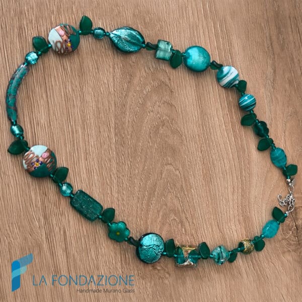 Euridice necklace with aventurine and gold | COLL0131 | La Fondazione snc