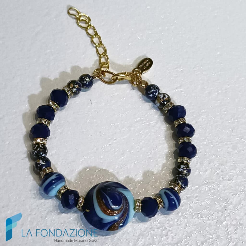 Deep Blue Phoenician Bracelet with Aventurine | BRAC0096 | La Fondazione snc