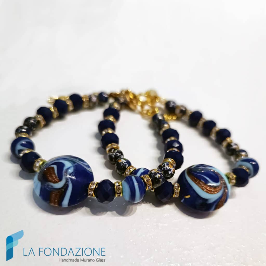 Deep Blue Phoenician Bracelet with Aventurine | BRAC0096 | La Fondazione snc