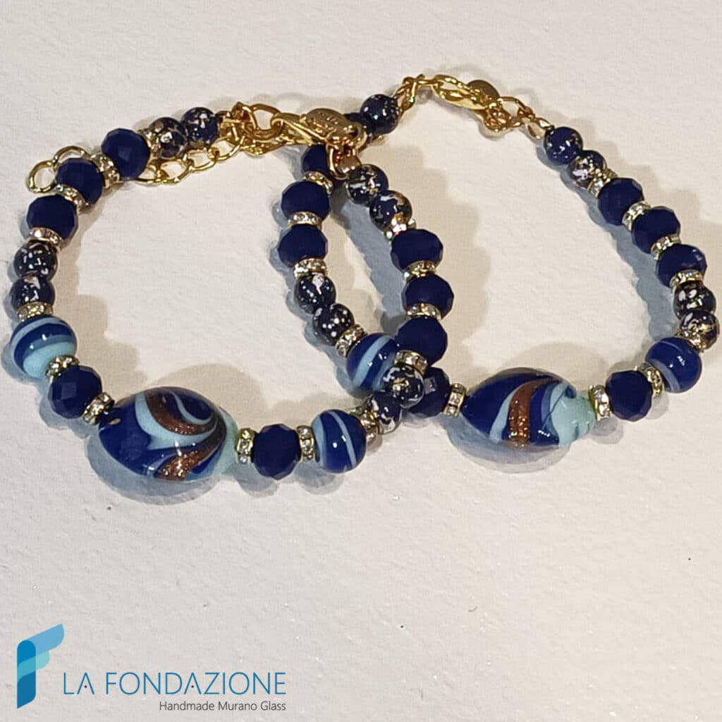 Deep Blue Phoenician Bracelet with Aventurine | BRAC0096 | La Fondazione snc