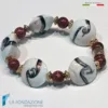 Bracciale Navagero con avventurina, perle Murano bianco e avventurina marrone