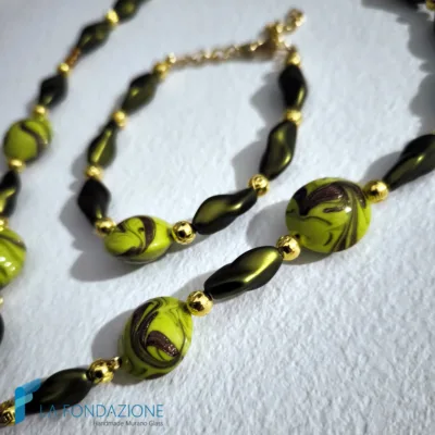 Parure Amazzonia con Collana e bracciale con avventurina - PARU0068 - La Fondazione