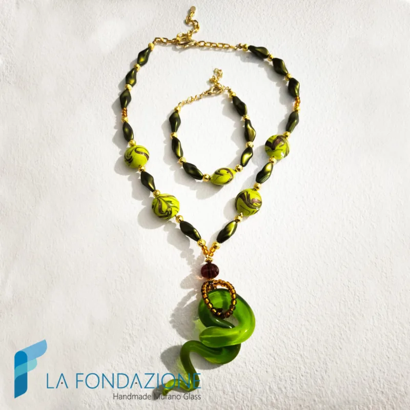 Parure Amazzonia con Collana e bracciale con avventurina - PARU0068 - La Fondazione