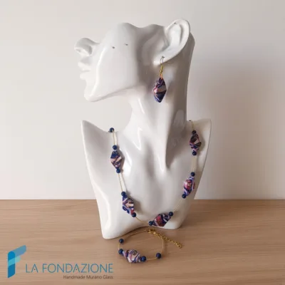 Parure Losanga Lady con collana, bracciale e orecchini - PARU0070 - La Fondazione