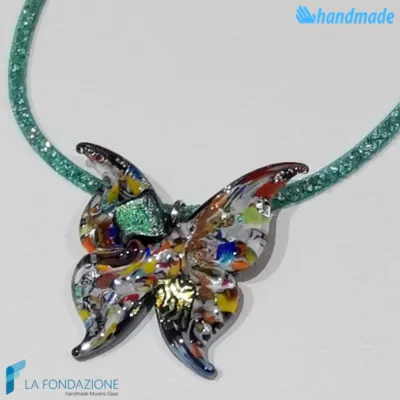 Pendente Farfalla Arlecchino Dicroico