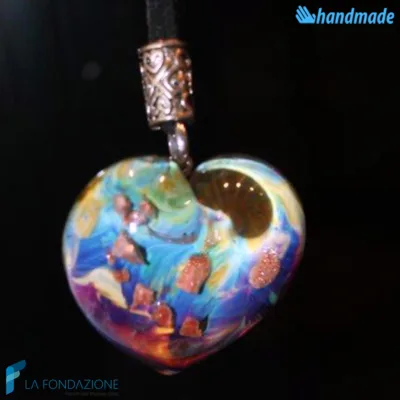Moon chalcedony heart pendant